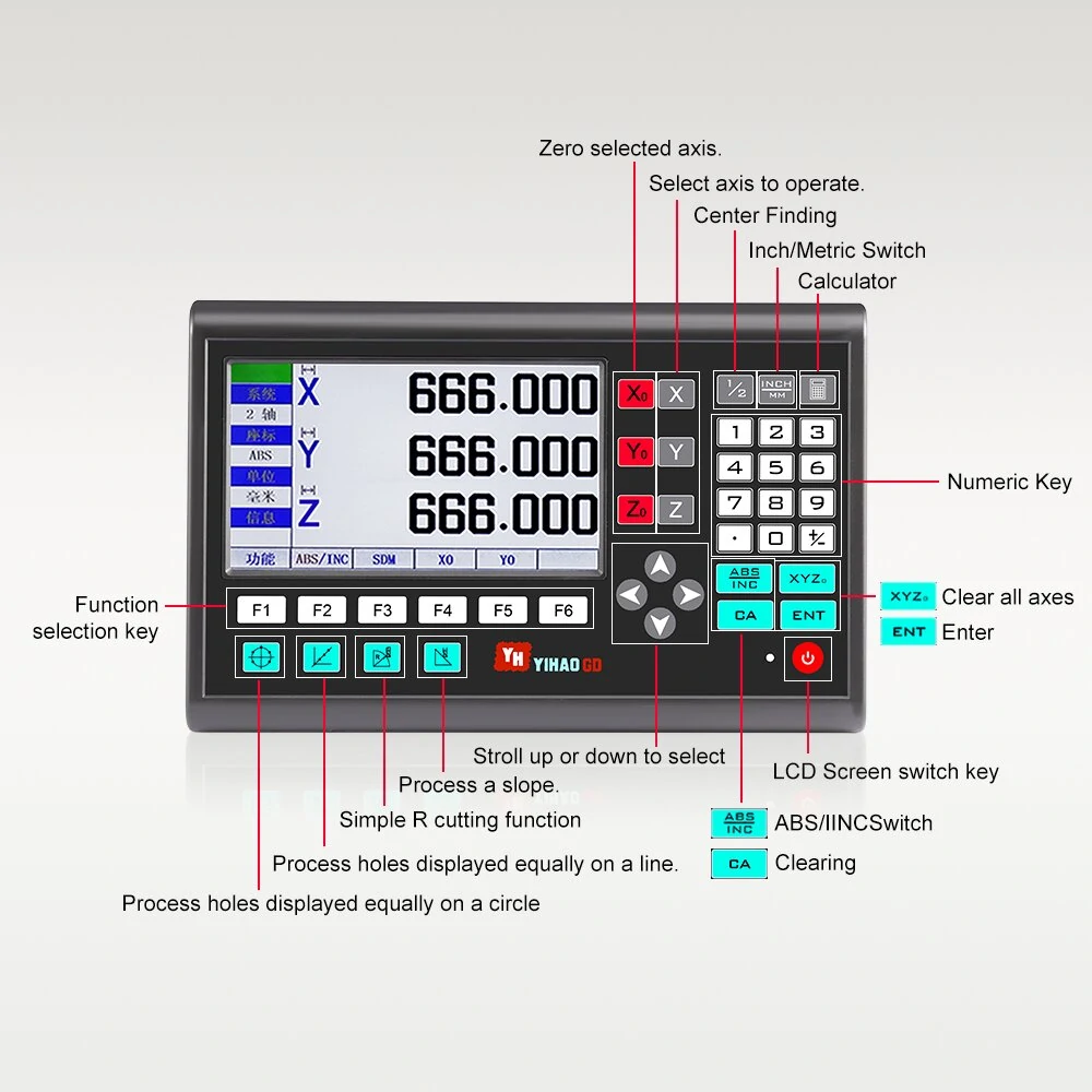 YHSINO YH800-3 3-Axis DRO & Linear Scale Set | High Precision Digital Display - Image 4