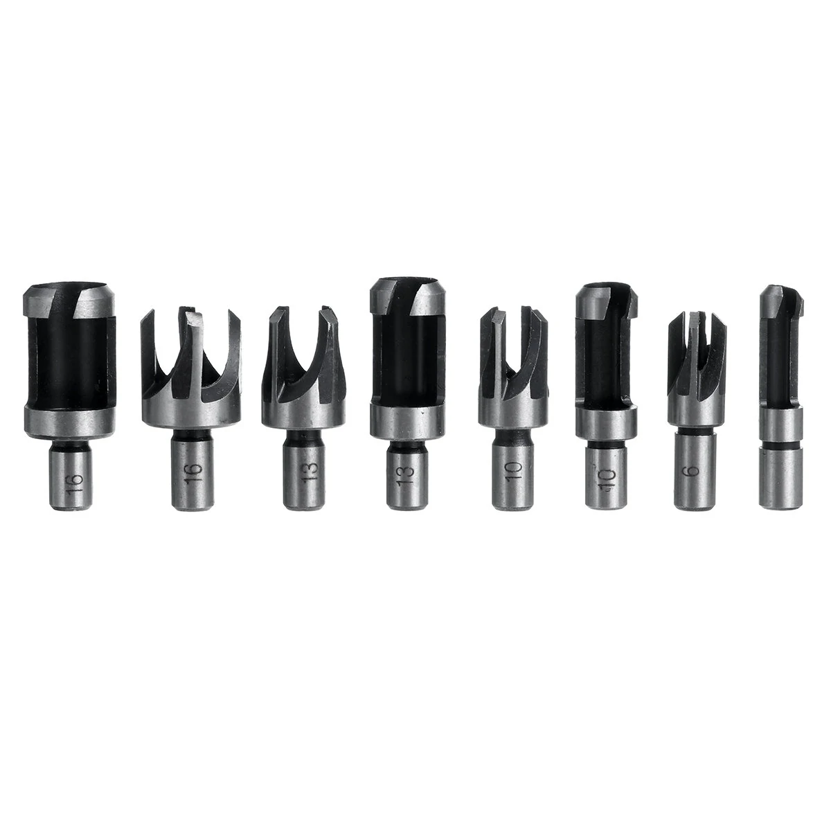 8pcs Wood Plug Hole Cutter Drill Bits Set | Dowel Maker Round Shank Tools - Image 2