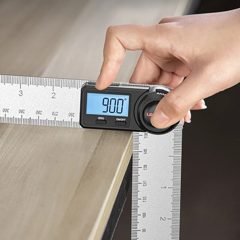 LOMVUM Digital Protractor Angle Ruler | 400mm 360° LCD Goniometer - Metric/Imperial - Image 2