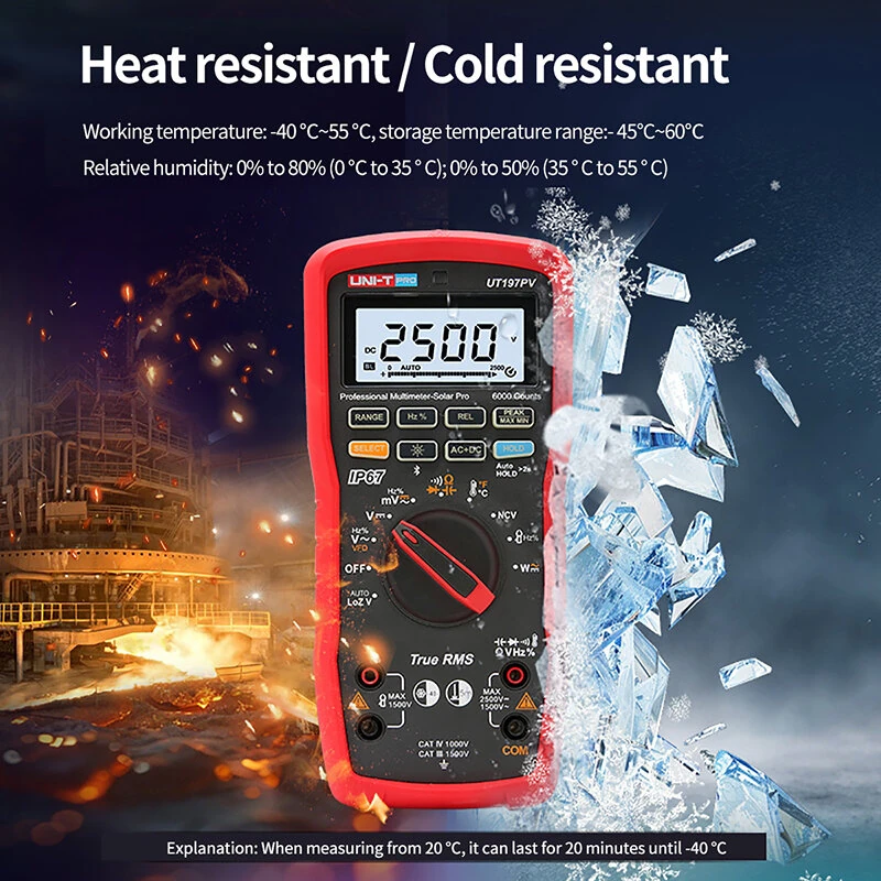 UNI-T UT197PV Digital Multimeter | True RMS 600000 Count | IP67 Waterproof & Bluetooth - Image 3