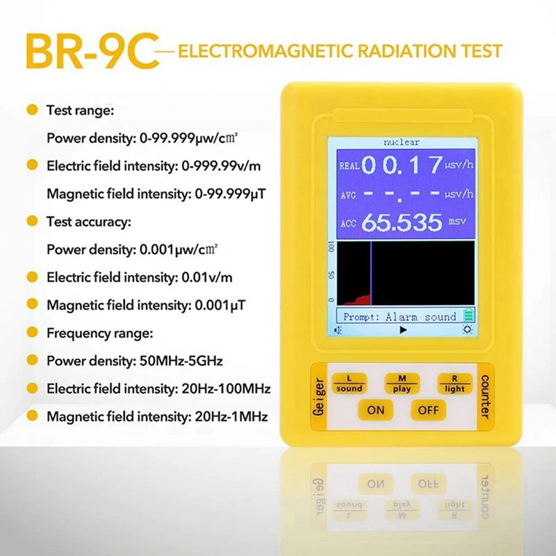 BR-9C 2-in-1 Digital Geiger Counter | Handheld Portable Radiation Tester - Image 5