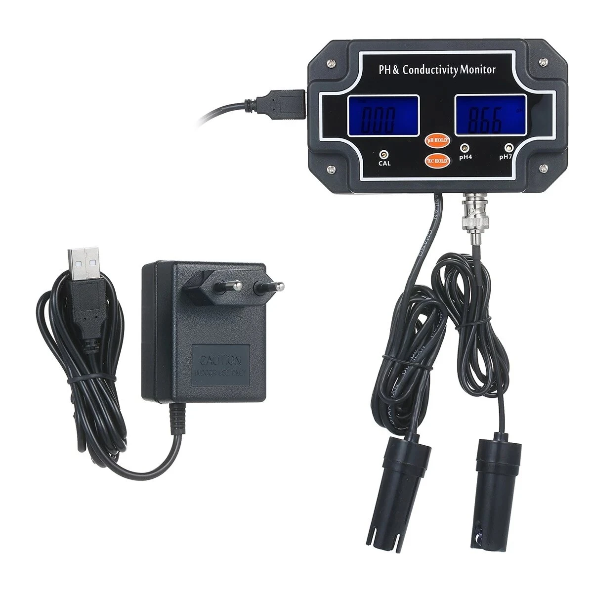 PH/EC-2681 2-in-1 Water Quality Tester | pH & EC Meter | Waterproof Double Display - Image 2