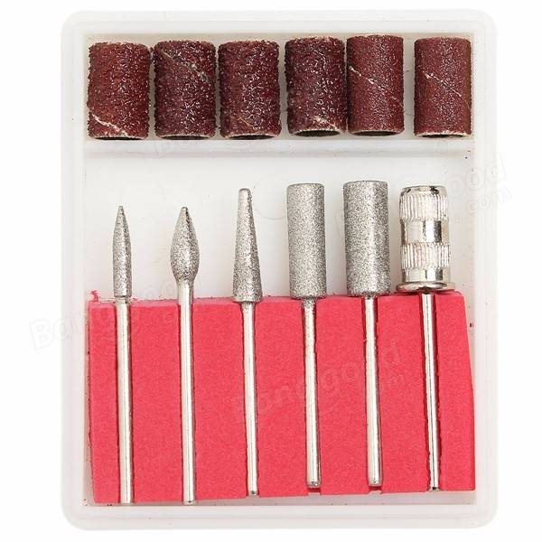 Nail Drill Sanding Bands 300pcs - 80/120/180 Grit with 6 Replacement Bits Set - Image 2
