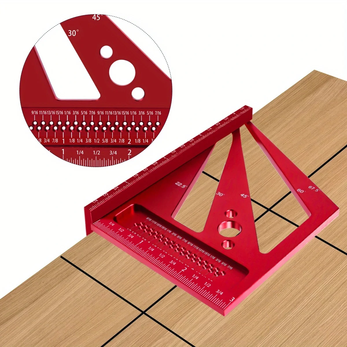 JIGHOLE 3D Multi-Angle Measuring Ruler - Aluminum T-Square Tool for Woodworking - Image 3