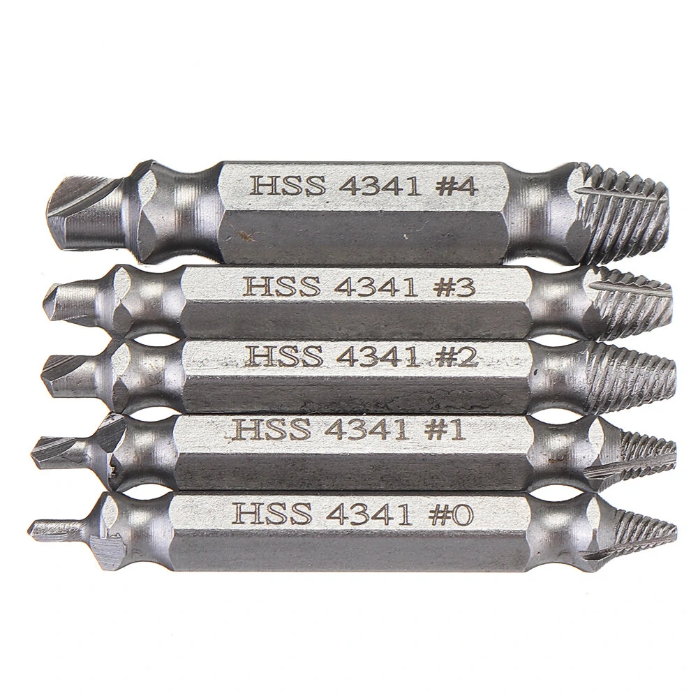 Drillpro 5pcs HSS Screw Extractor Set | Damaged Bolt Remover Tool Guide - Image 3