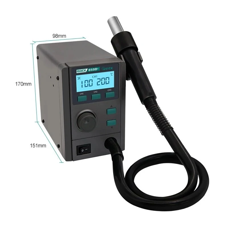 Quick 859D+ Lead-Free Digital Heat Gun Station | BGA SMD PCB Repair Tool - Image 4