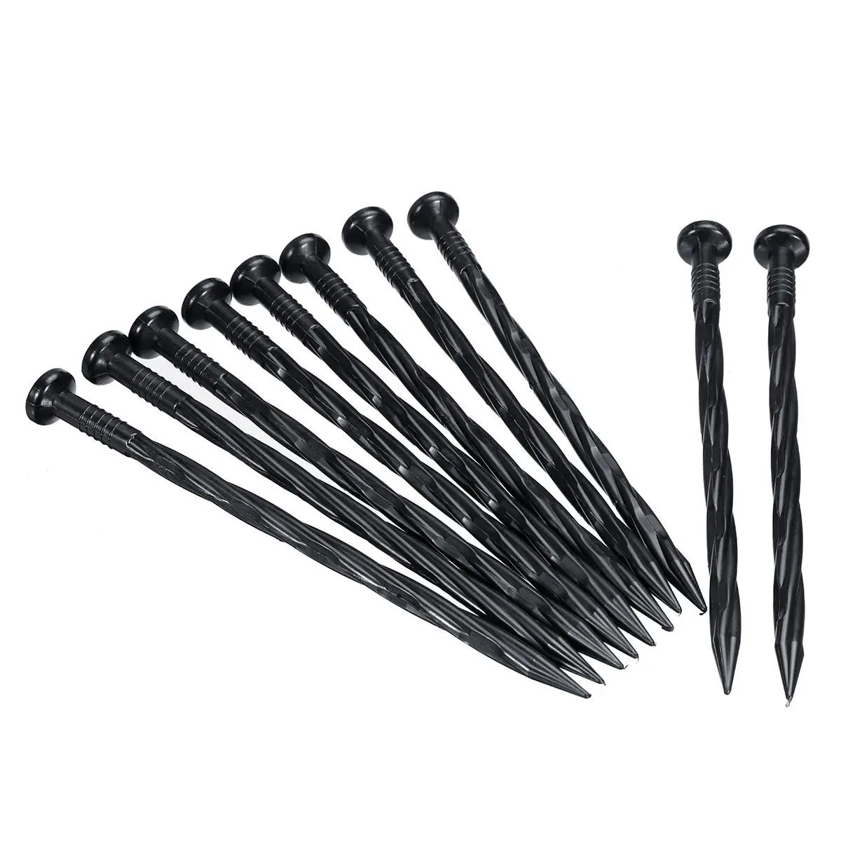 10pcs Plastic Edging Nails - Spiral Nylon Landscape Stake Spikes for Drill - Image 2
