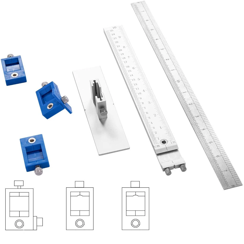 Cabinet Hardware Jig - Detachable Drill Guide for Handles & Knobs | Dowel Hole Locator Tool - Image 4