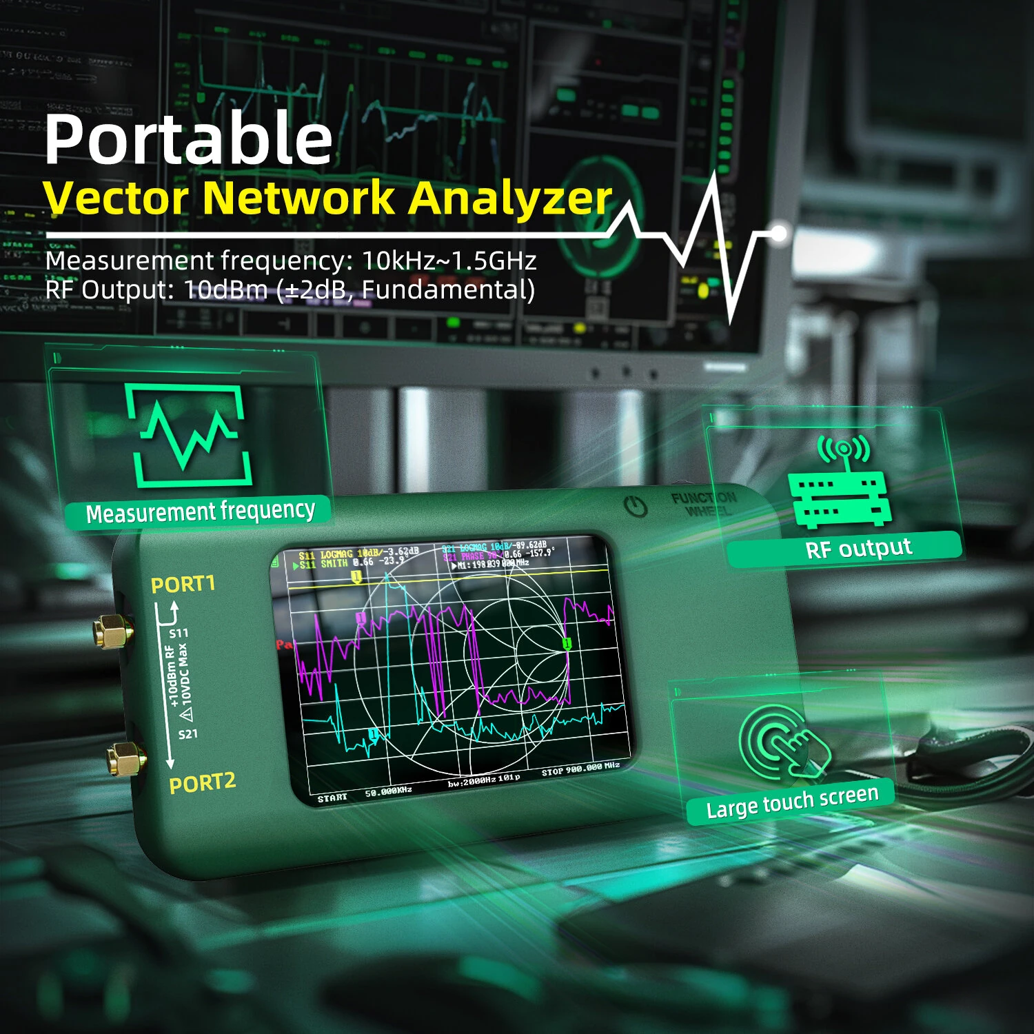 BSIDE P5 Vector Network Analyzer | 10kHz-15GHz, 3.98 Display, Calibration Kit - Image 3