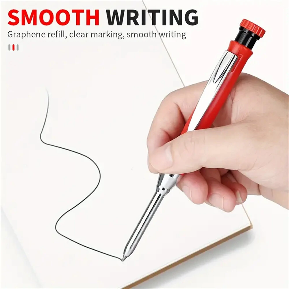 Refillable Carpenter Pencil Set - High Precision Mechanical Pencil for Woodworking & Drafting - Image 4