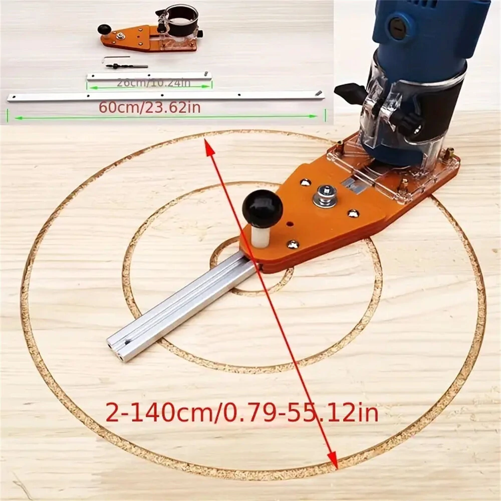 Woodworking Circle Cutting Jig Guide for Hand Trimmers | Router Table Plate Tool - Image 5