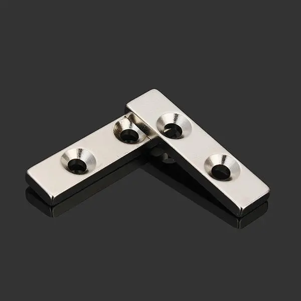 N35 40x10x4mm Strong Neodymium Block Magnets | Countersunk with 2 Holes | 2pcs - Image 5