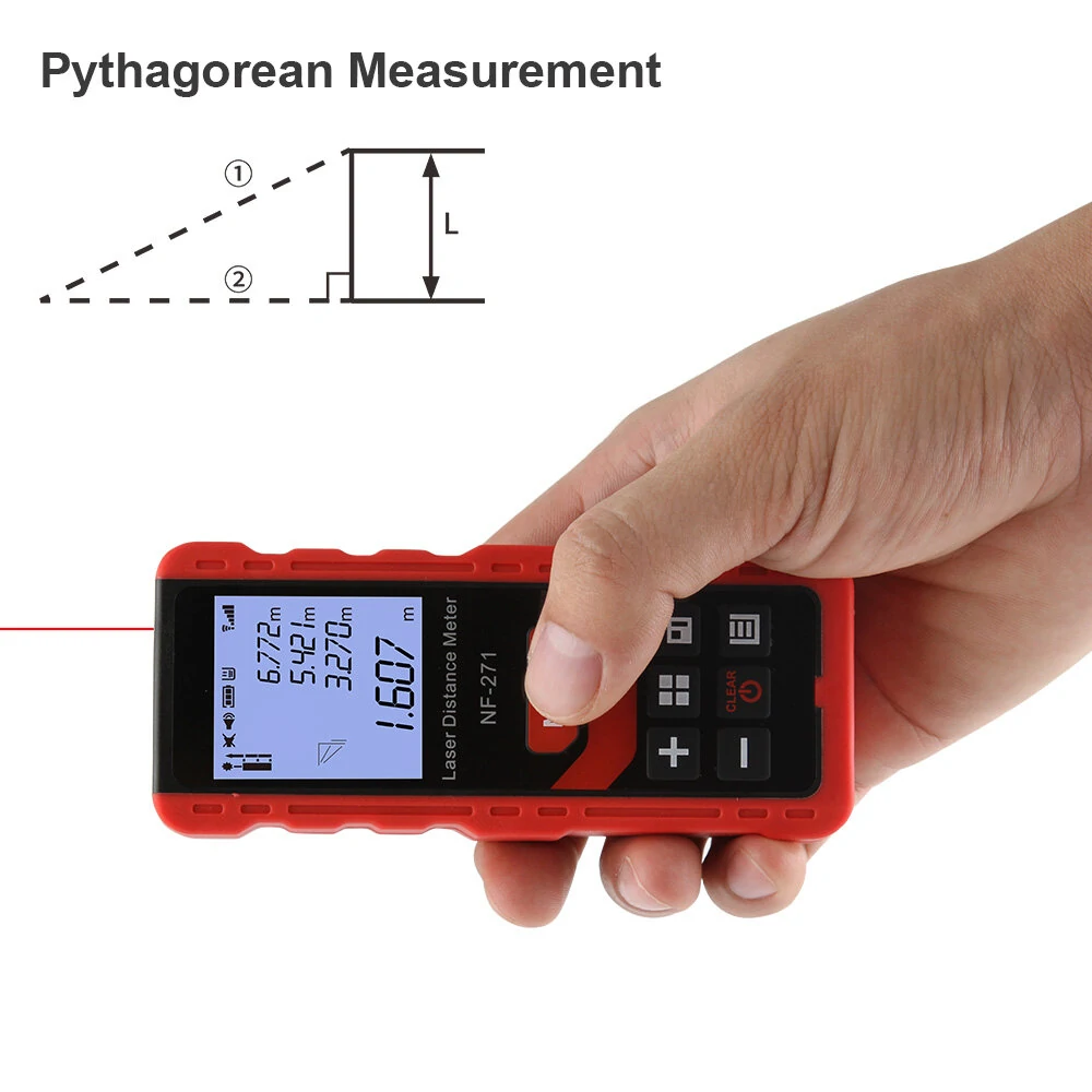 NOYAFA NF-271 Laser Distance Meter 40M | Digital Tape Measure Rangefinder Tool - Image 3