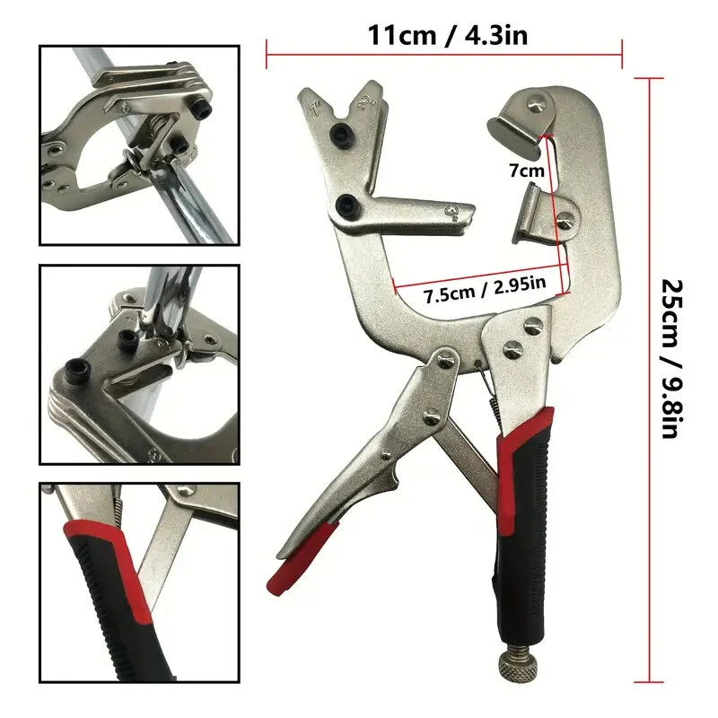 Bessey 10-Inch C-Clamp Locking Pliers | 1-3 Inch Capacity with V-Pads | Fast Release Alloy Steel - Image 4