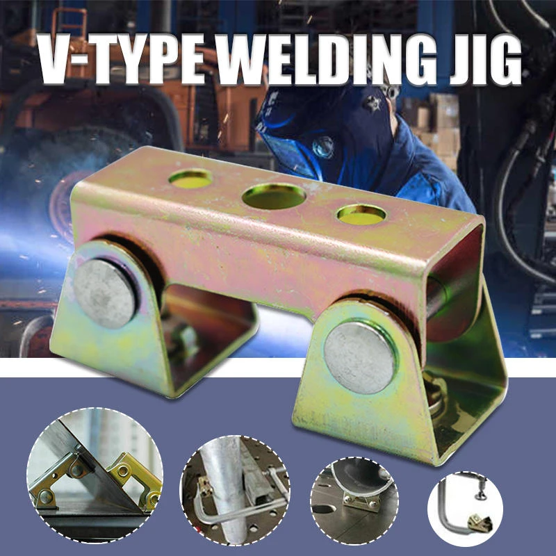 V-Type Welding Magnet Clamp Holder - Adjustable V Pads Fixture Kit - Image 2