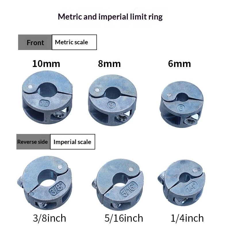 3Pcs Drill Bit Stop Collar Set | High Precision Depth Control 6-10mm | Wrench Included - Image 2