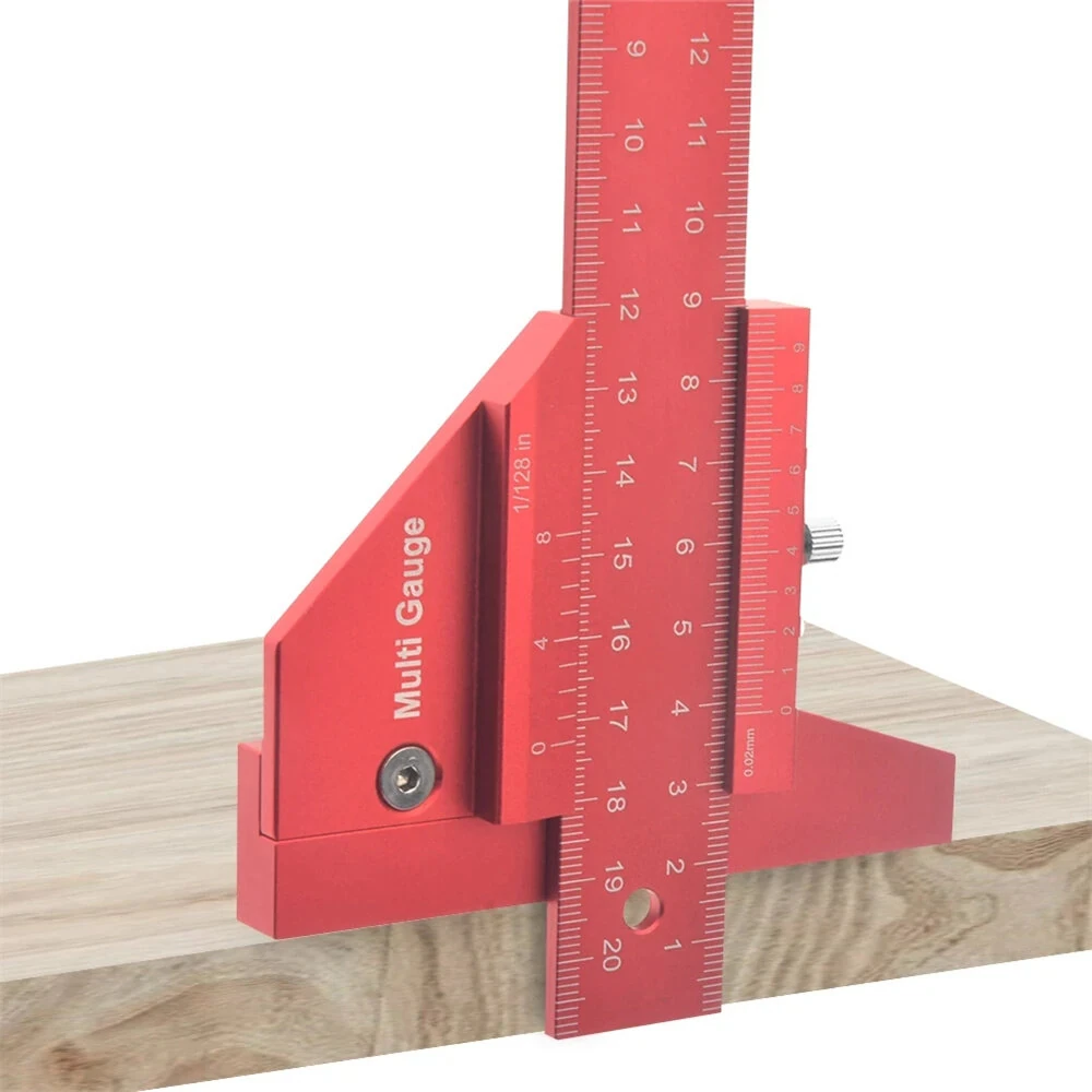 Woodworking Scriber Gauge - 210mm/280mm Aluminum T Ruler | Metric & Inch Scale - Image 3