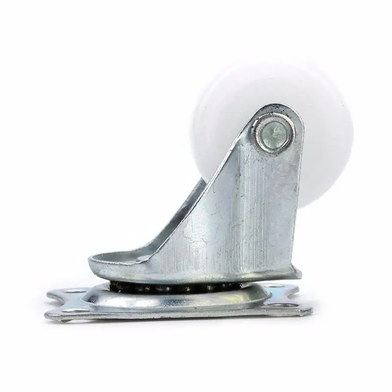 4Pcs 10KG Universal Swivel Casters - 1 Inch White PP Nylon Wheels for Furniture & Trolley - Image 2