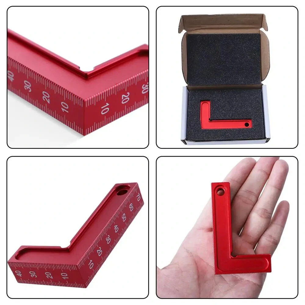 RUITOOL 75x45mm Aluminum Alloy L Square Ruler - Woodworking Right Angle Tool - Image 5