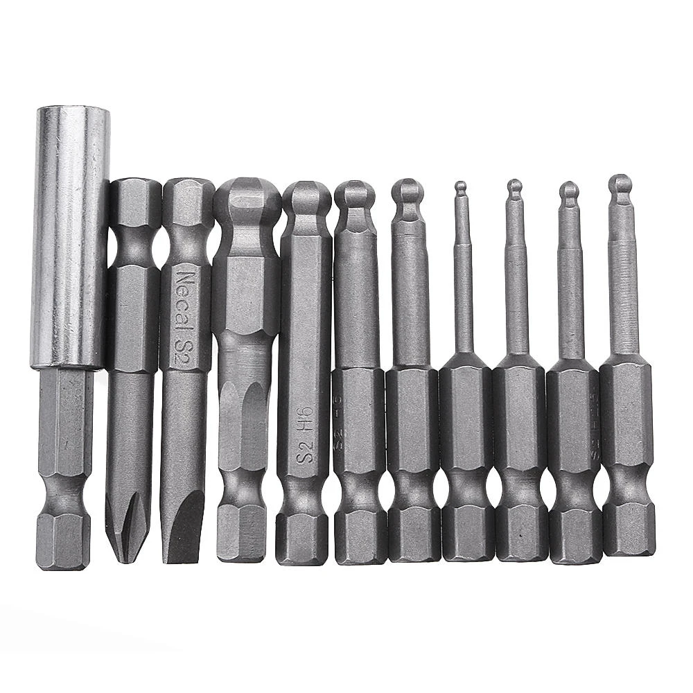Effetool 11pc 50mm Magnetic Ball Screwdriver Bits - H1.5 to 8 & PH2 | SL6 - Image 2