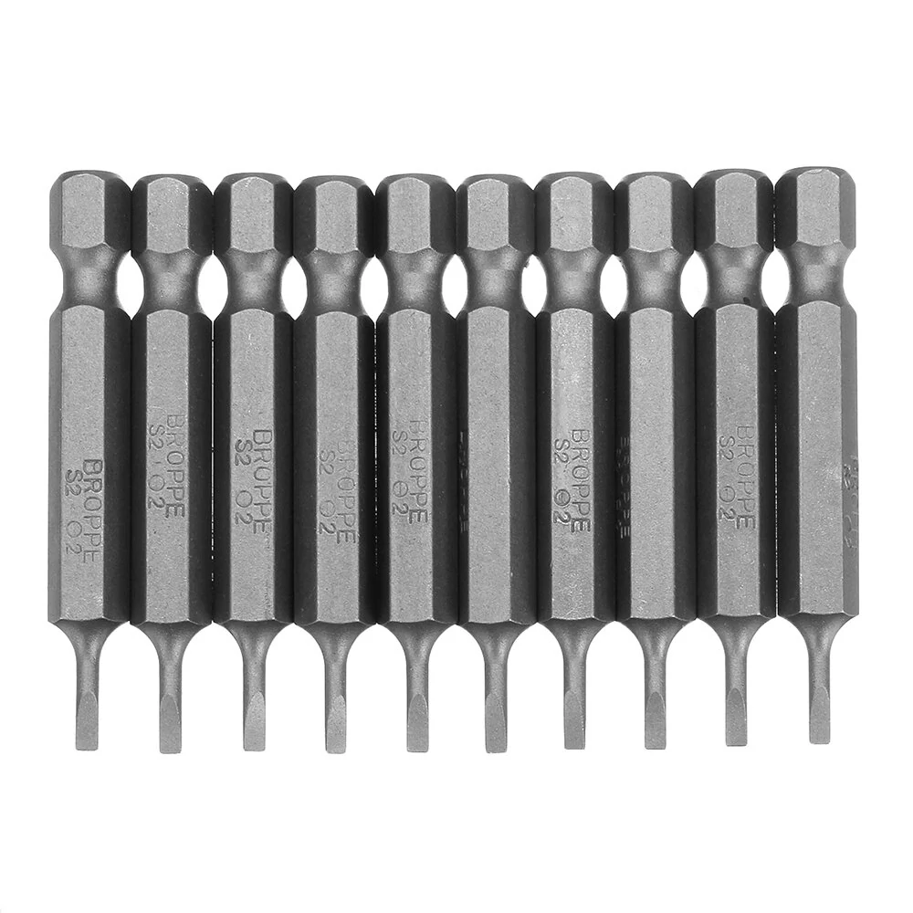 BROPPE 10Pcs Magnetic Screwdriver Bits Set - SL2 to SL6 Slotted 1/4 Inch Hex - Image 3