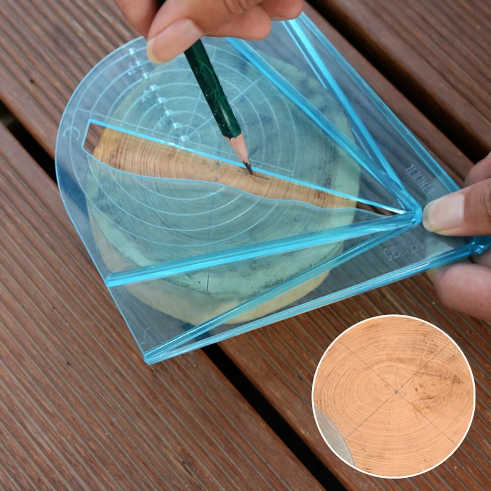 MYTEC Clear Center Finder - For Round Octagon Hexagon Stock | Woodwork Measuring Gauge - Image 2