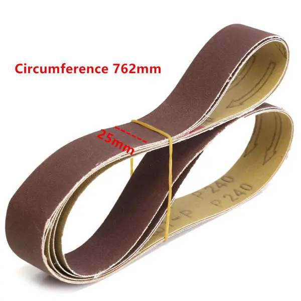 3pcs 762x25mm 240 Grit Aluminum Oxide Sanding Belts | Wood Grinding Work - Image 5