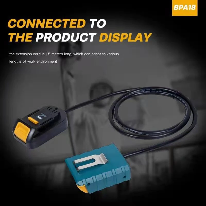 Makita DeWalt 18V Battery Extension Cord | 1.5m EU Plug | Power Tool Accessory - Image 2