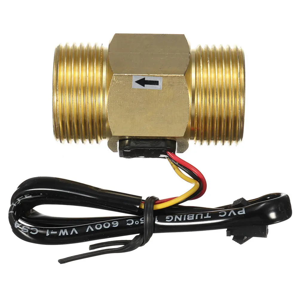DN25 Copper Water Flow Sensor | 4-45L/min Pulse Output Flowmeter - Image 2