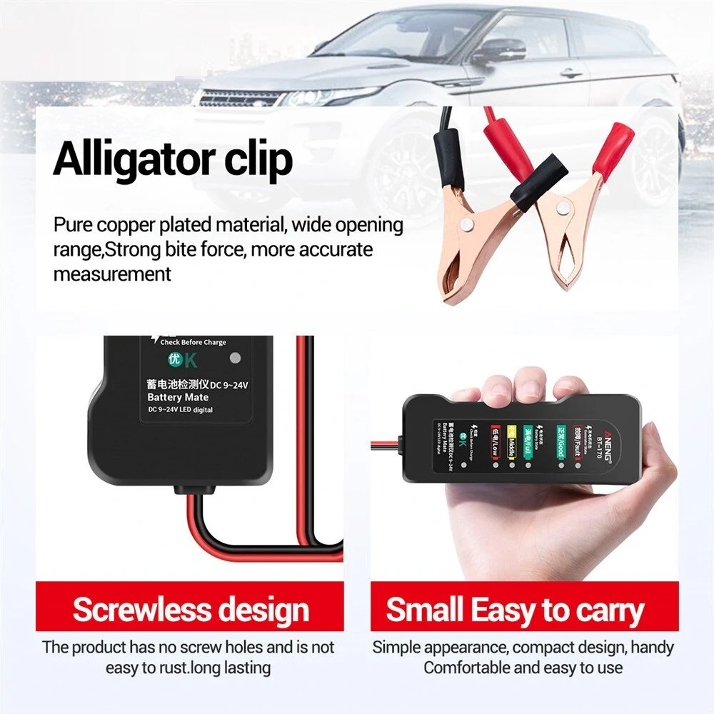 ANENG BT170 Battery Tester | 9V-24V LED Display for Car & Vehicle Battery - Image 5