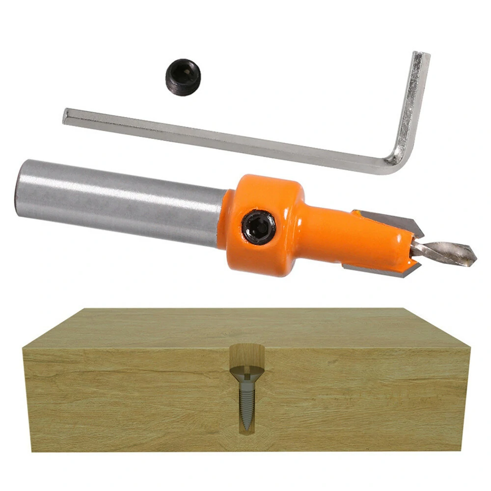 Drillpro 5Pcs Carbide Countersink Bit Set | 8mm Shank HSS Wood Router Bits - Image 5