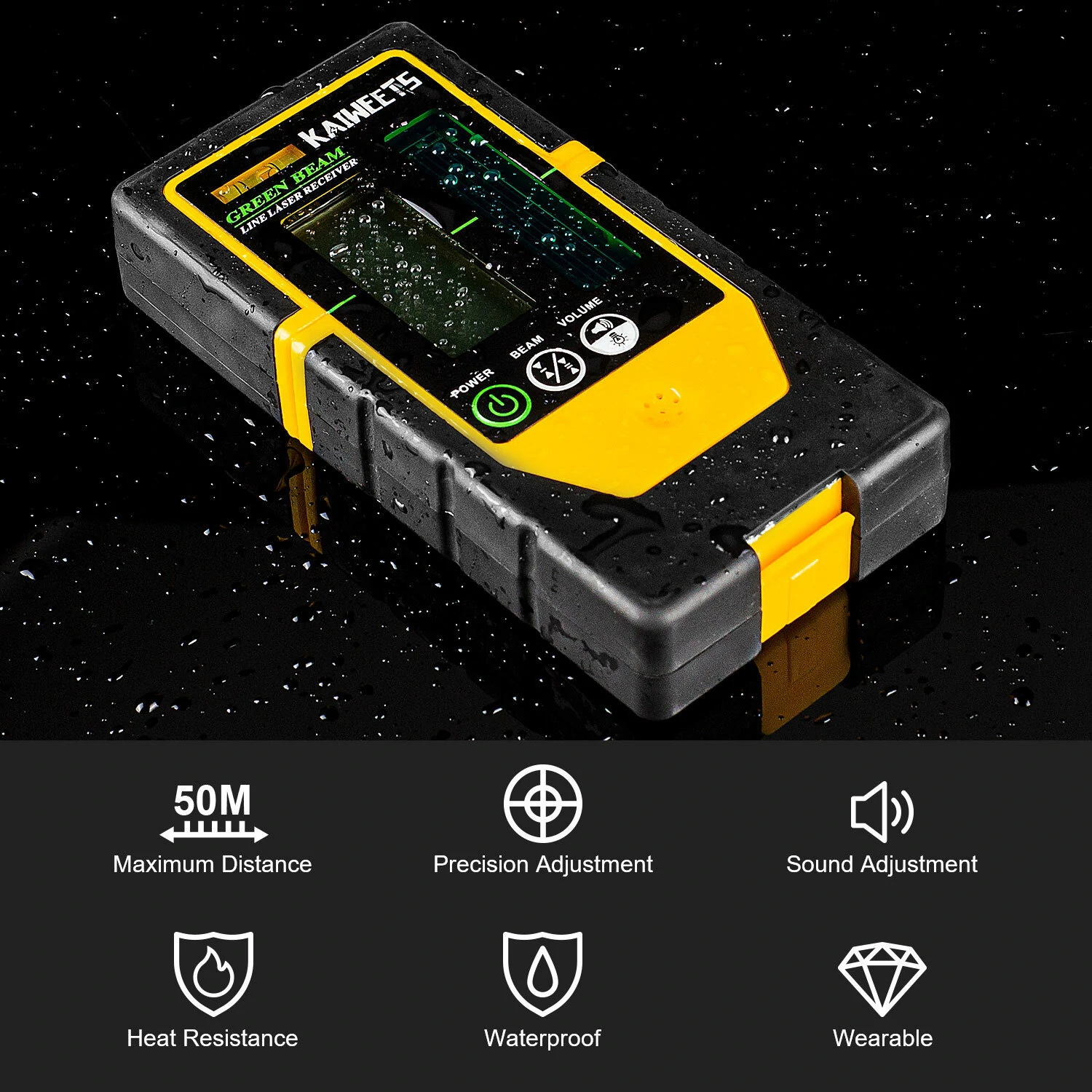 KAIWEETS LR100G Laser Receiver | Compatible with KT360A/B | 196ft Range - Image 4