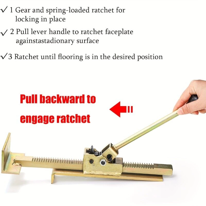 Heavy Duty Pull Bar - 14 Inch Ratchet System - Laminate & Hardwood Flooring Tool - Image 4