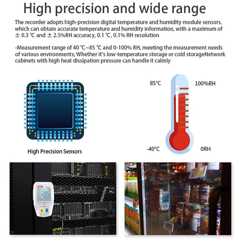 UNI-T A56 Bluetooth Food Thermometer Hygrometer - IP54 - 64000 Data Storage - Image 5