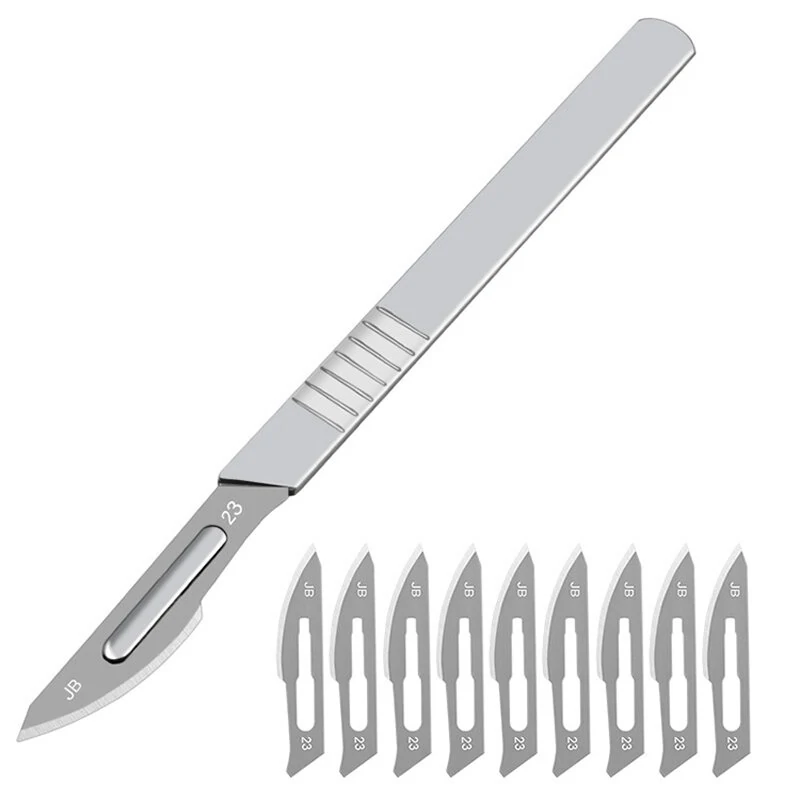 10Pcs Carving Surgical Blades with Handle - DIY PCB Repair & Craft Cutting Tool - Image 3