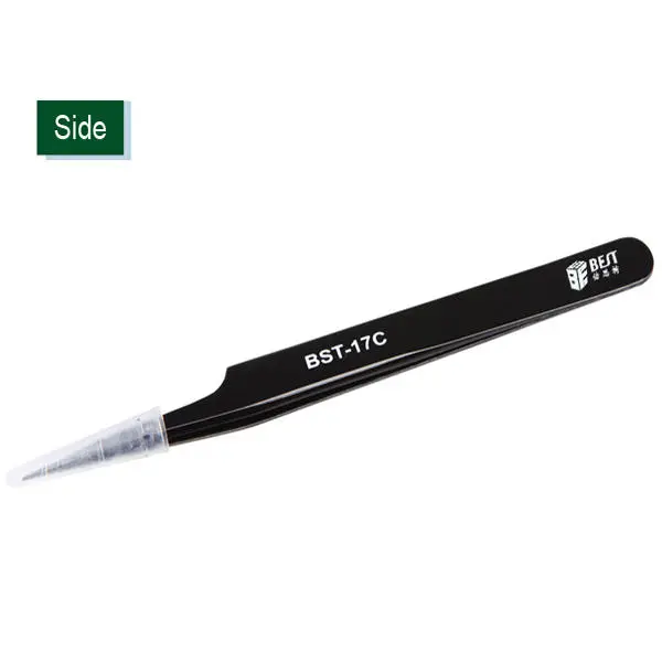 BEST BST-17C Anti-Magnetic Tweezers | 302 Stainless Steel Clamp & Precision Tip - Image 2