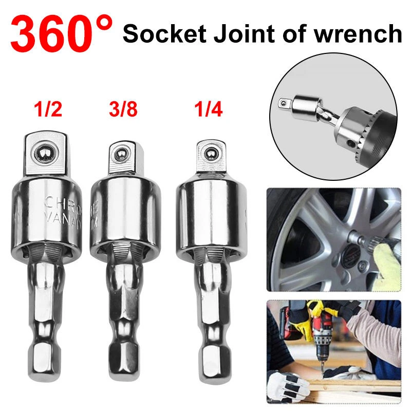 360 Degree Rotary Screwdriver Extension Bar | Hex to Square Socket Adapter Drill Bit - Image 3