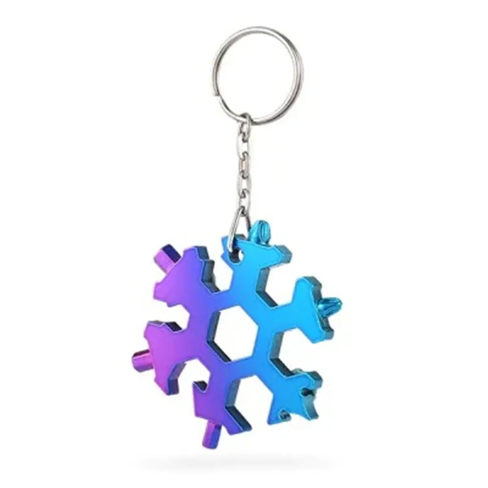 15-in-1 Stainless Steel Multi-Tool Keychain | Snowflake Shape Screwdriver & Bottle Opener - Image 2