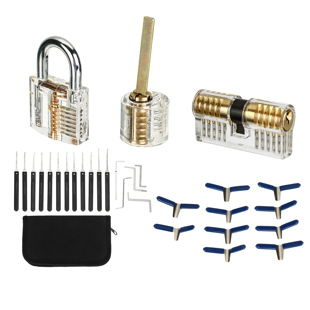 42PCS Stainless Steel Practice Padlock Set | 3 Transparent Locks for Quick Opening - Image 3