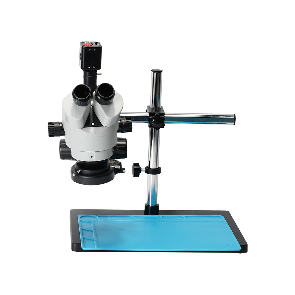 HAYEAR 7-45X Zoom Stereo Trinocular Microscope | 24MP HD Camera & 144 LED Light - Image 3
