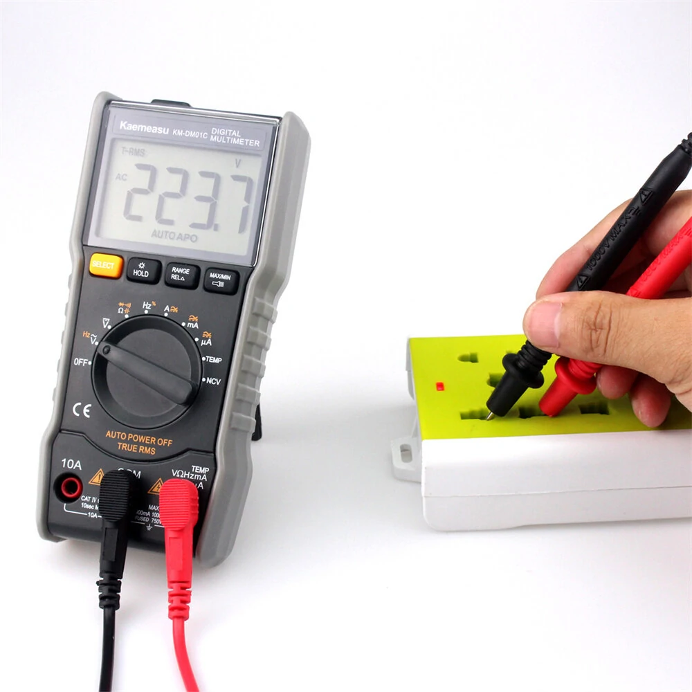 Kaemeasu KM-DM01C Portable Digital Multimeter | Auto-Ranging, Measures AC/DC Voltage, Current, Resistance, Capacitance & Temperature - Image 4