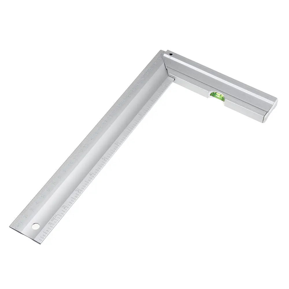 Mytec 300mm Aluminum Alloy 90 Degree Angle Ruler | Carpenter Square Protractor with Bubble Level - Image 4