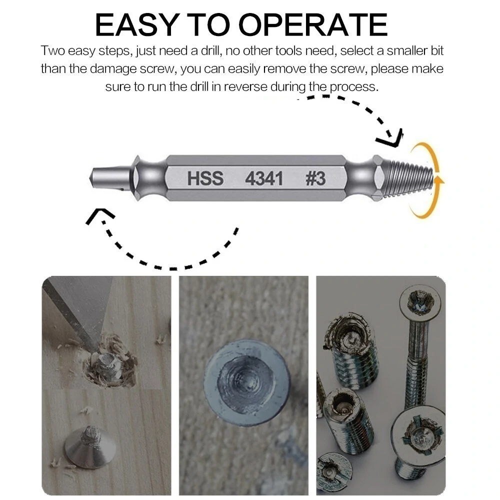 2PCS Hex 51mm HSS 4341 Screw Extractor Set | For Variable Speed Reversible Drills - Image 3