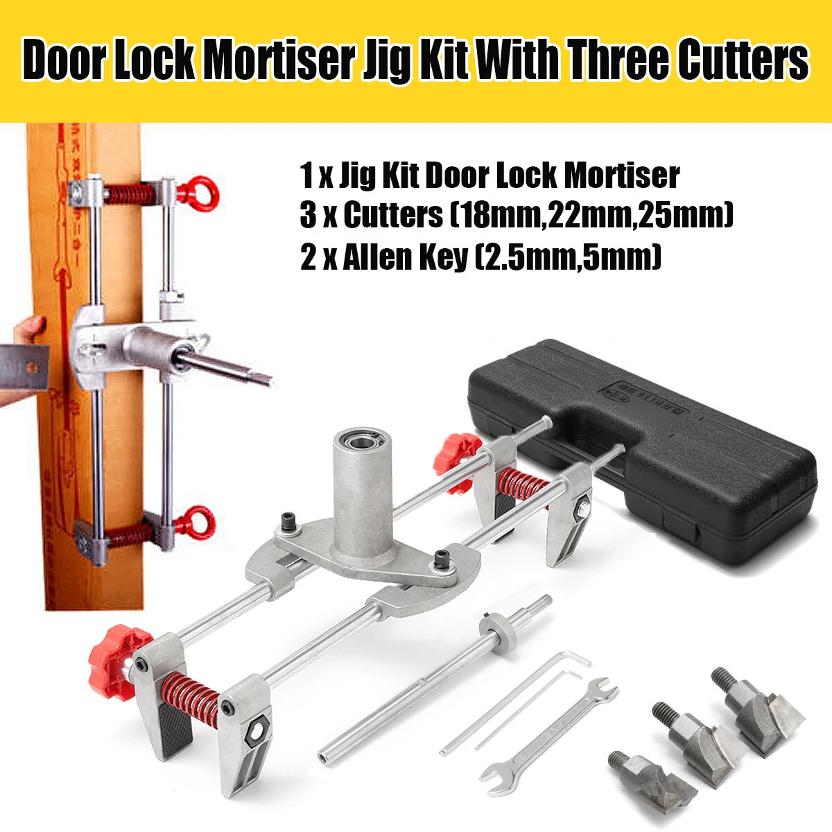 5 Minutes Door Lock Mortiser Jig Kit - 3 Cutters for Easy Installation - Image 4