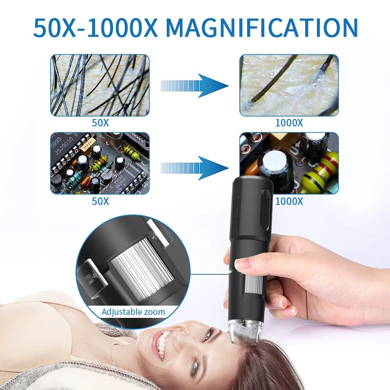 Inskam 50-1000X WiFi Digital Microscope | 0.3MP with 360° Rotation Base - Image 5