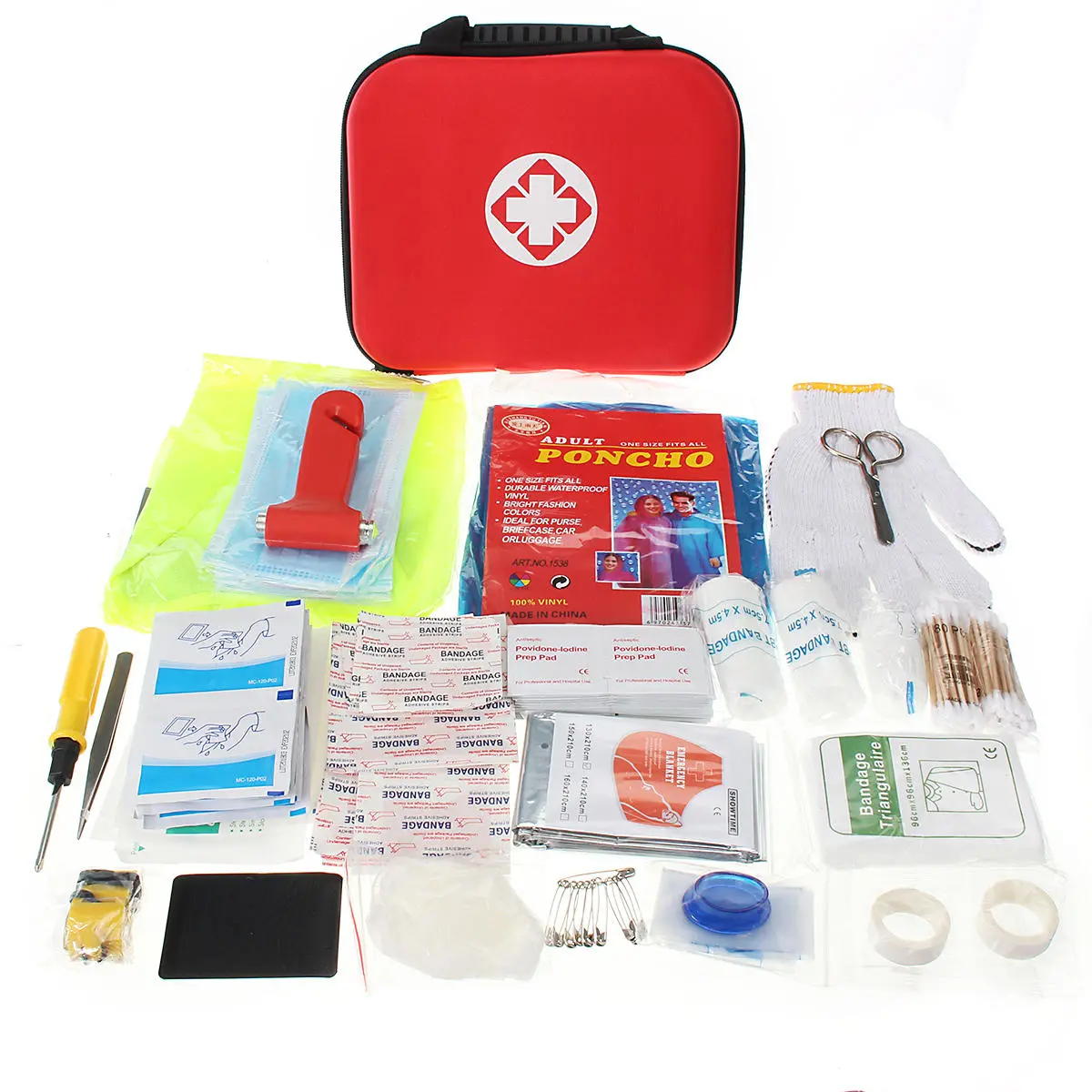 Red First-Aid Kit - 238 PCS, 38 Kinds for Emergency | EVA Vehicle & Outdoor Kit - Image 4