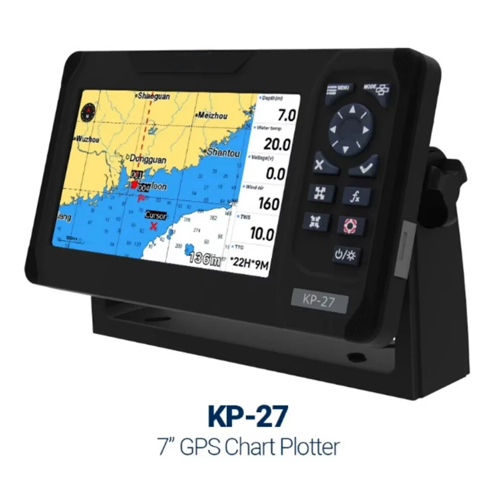 KP-27 7 Inch Marine GPS Chart Plotter - 1000 Nit High Brightness Display | GPS Beidou Galileo Glonass | Compatible Navionics C-Map - Image 2
