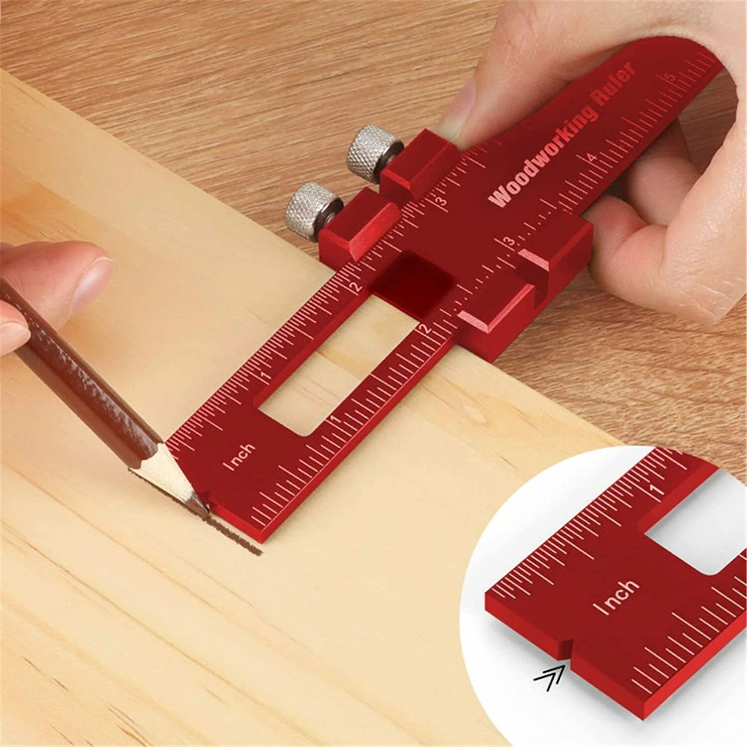 3pcs Aluminum Alloy Precision Pocket Ruler - Woodworking Scribing Gauge & Positioning Tool - Image 2