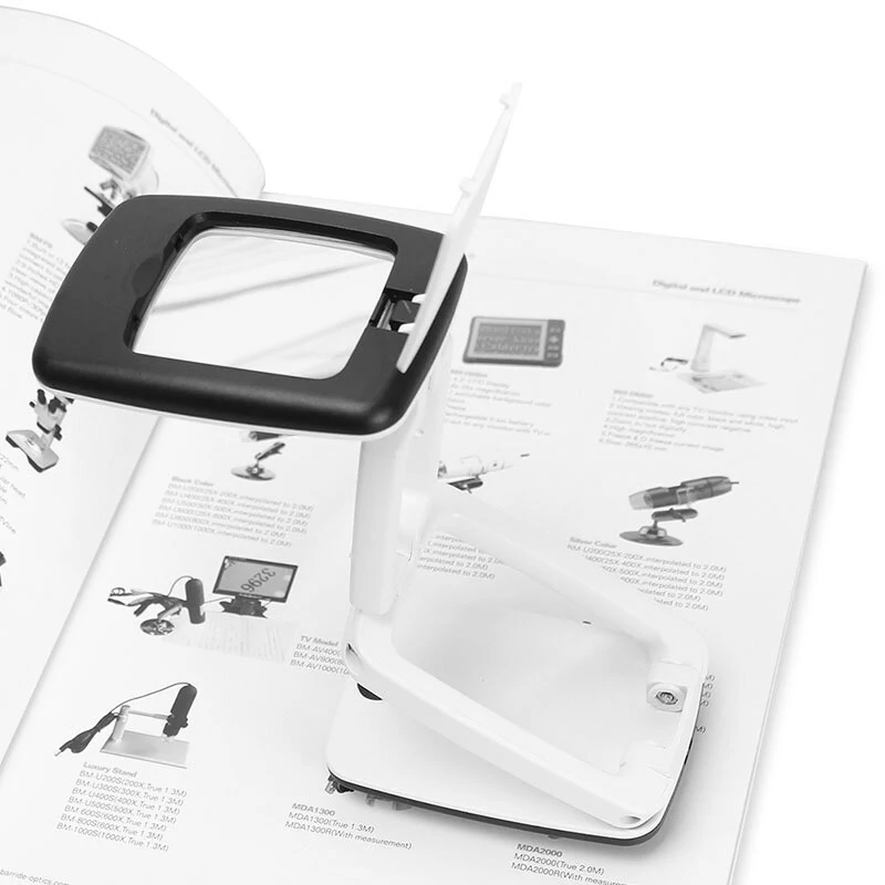 Foldable 3X Magnifier with 9 LED Lights | HD Lens Desktop Lamp Loupe for Reading & Writing - Image 4