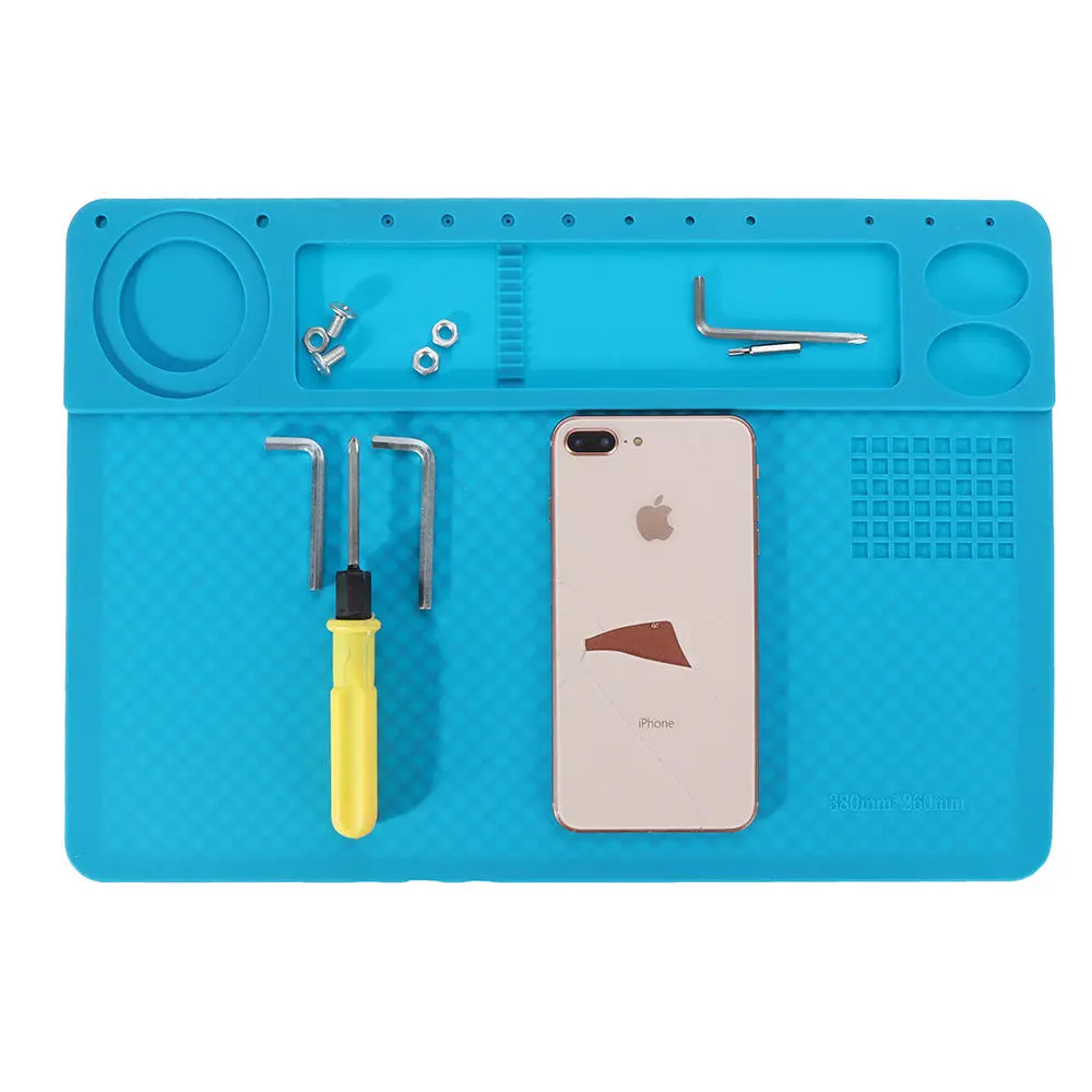 Silicone Soldering Mat - 38x26cm Heat Resistant BGA Repair Station Desk Pad - Image 2